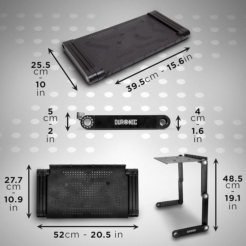 Duronic DML121 Support pour Ordinateur Portable Multifonction Pliable et réglable avec 6 articulations pour Tablette ou MacBook