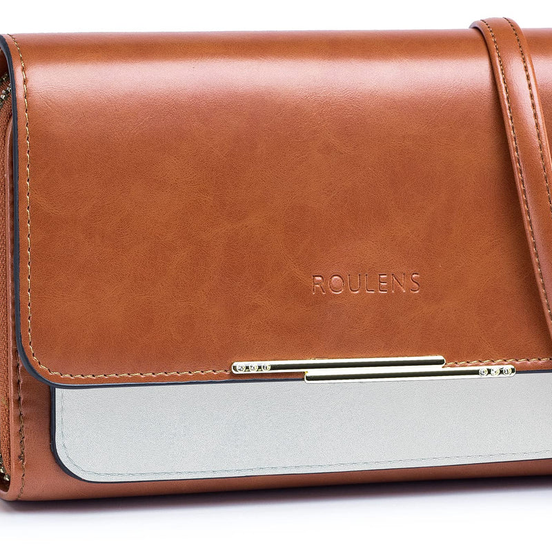 Roulens Sac Téléphone Portable Femme - Petit Sac Bandoulière Femme - Sac à Bandoulière Femme en Cuir PU - Sac À Bandoulière Petit avec Réglables Bandoulière