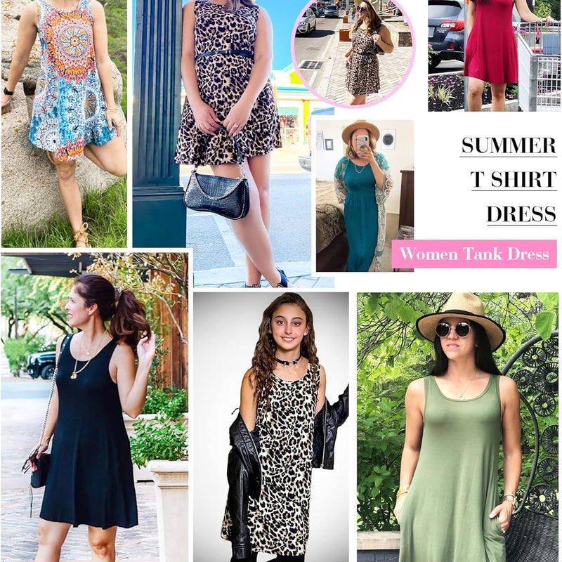 AUSELILY Robes d'été pour Femme Robe plissée sans Manches Décontractée pour Femme avec Poche