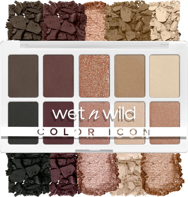 wet n wild, Color Icon 10-Pan Eyeshadow Palette, 10 Colors Richly Pigmented for Everyday Makeup, Long-Lasting and Easy to Blend, Nude Awakening