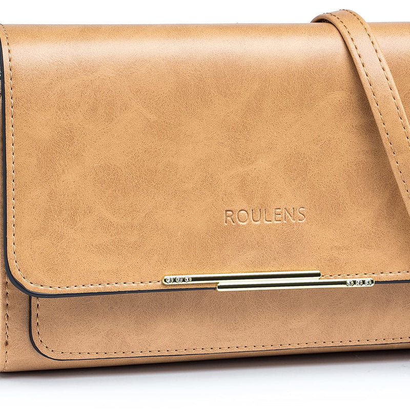 Roulens Sac Téléphone Portable Femme - Petit Sac Bandoulière Femme - Sac à Bandoulière Femme en Cuir PU - Sac À Bandoulière Petit avec Réglables Bandoulière