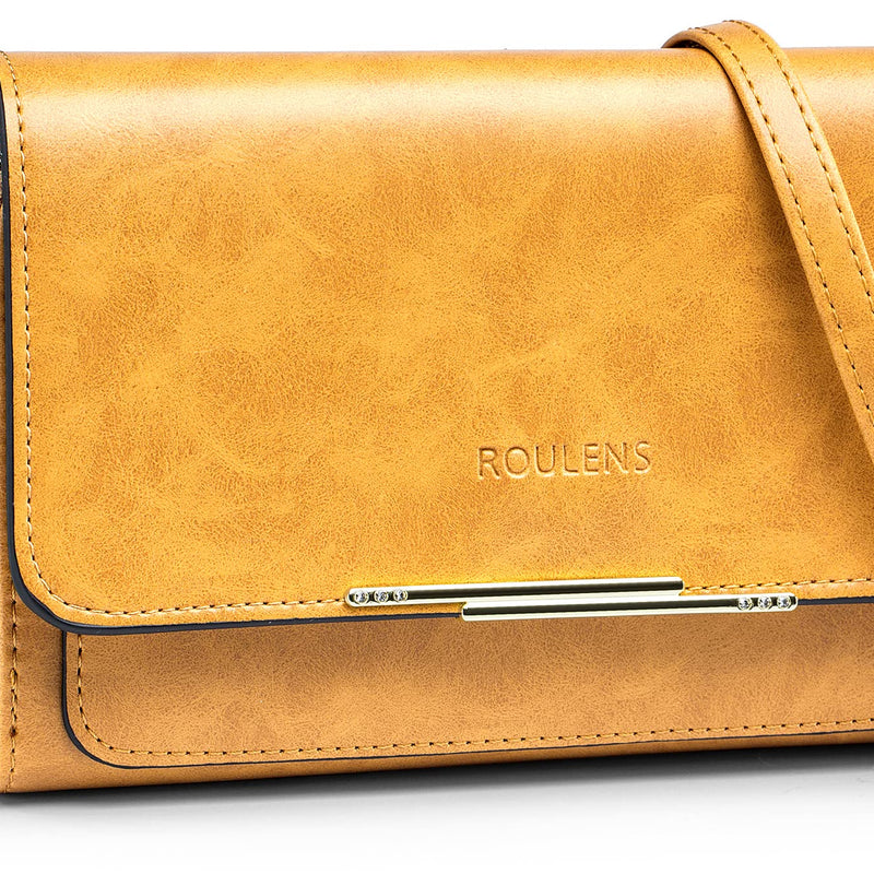 Roulens Sac Téléphone Portable Femme - Petit Sac Bandoulière Femme - Sac à Bandoulière Femme en Cuir PU - Sac À Bandoulière Petit avec Réglables Bandoulière