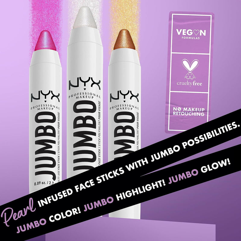 NYX Professional Makeup Multi-Use Brightening Face Pencil, Creamy Texture with Jojoba Oil and Shine Finish, Jumbo Highlighter Stick, Vanilla Ice Cream Shade