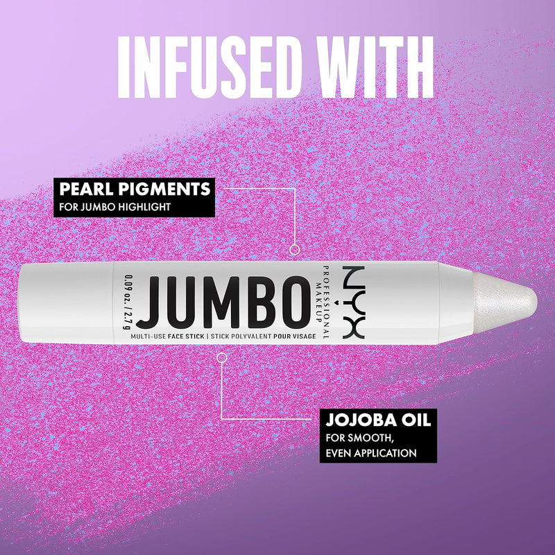 NYX Professional Makeup Multi-Use Brightening Face Pencil, Creamy Texture with Jojoba Oil and Shine Finish, Jumbo Highlighter Stick, Vanilla Ice Cream Shade