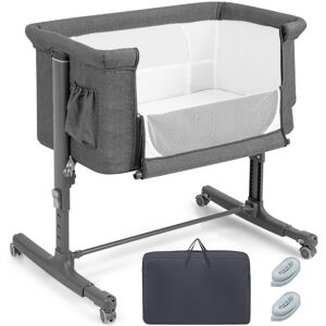 CostwayLit Cododo Bébé à 5 Hauteurs Réglables Charge 9KG Lit Berceau Maille Respirante Sac de Voyage pour Bébé 0-6 Mois Gris Foncé