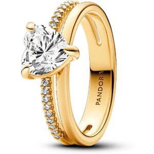 Pandora Bague C?ur Anneau Double Doré 50 female