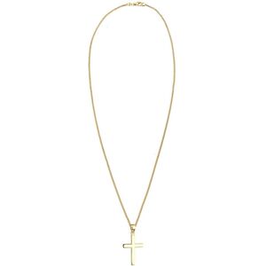 Elli - Collier en argent massif 925 avec pendentif croix - DorÃ© DorÃ© 45 cm female