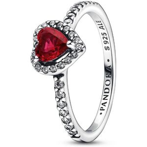 Pandora Bague C?ur Surélevé Rouge Scintillant 60 female
